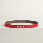 H Equestre belt buckle & Reversible leather strap 24 mm